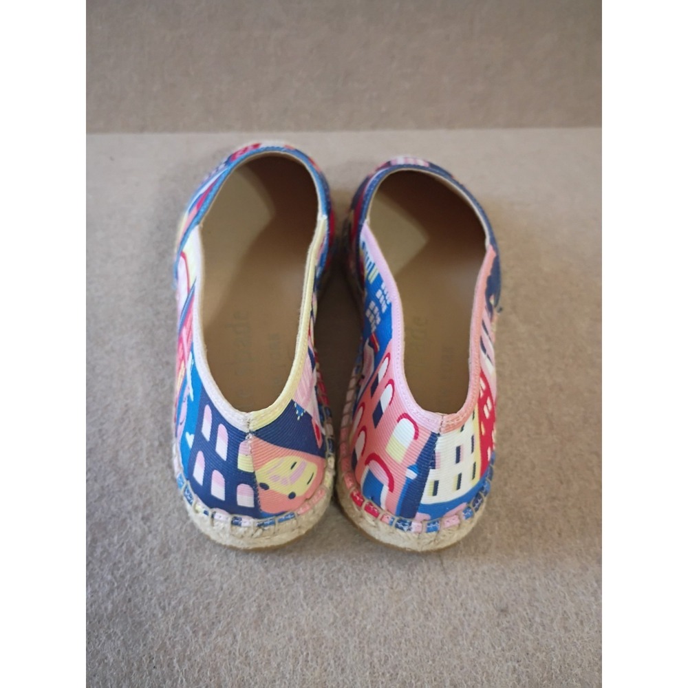 Kate Spade NYC Map Espadrille Sz 6.5 New Blue Designer Slip Ons City Patriotic - Picture 3 of 5
